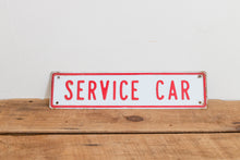 Load image into Gallery viewer, Service Car Sign Vintage Embossed Red and White Wall Hanging Decor - Eagle&#39;s Eye Finds
