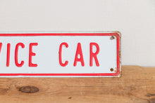 Load image into Gallery viewer, Service Car Sign Vintage Embossed Red and White Wall Hanging Decor - Eagle&#39;s Eye Finds
