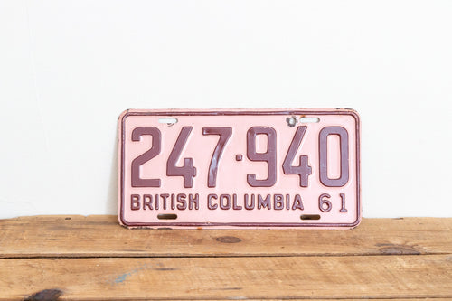 British Columbia 1961 License Plate Vintage Canada Wall Hanging Decor - Eagle's Eye Finds