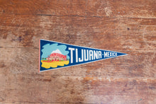 Load image into Gallery viewer, Fronton Palace Tijuana Mexico Blue Felt Pennant Vintage Wall Decor - Eagle&#39;s Eye Finds

