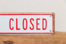 Load image into Gallery viewer, Keep Closed Sign Vintage Embossed Red and White Wall Hanging Decor - Eagle&#39;s Eye Finds
