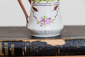 Floral Toothpick Holder Vintage Porcelain Tiny Jug Pitcher - Eagle's Eye Finds