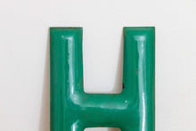 Load image into Gallery viewer, Green Letter H Porcelain Vintage Wall Hanging Decor Metal Initials Name Letter - Eagle&#39;s Eye Finds
