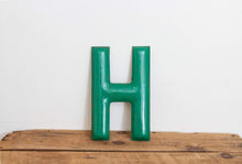 Load image into Gallery viewer, Green Letter H Porcelain Vintage Wall Hanging Decor Metal Initials Name Letter - Eagle&#39;s Eye Finds
