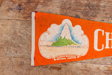 Load image into Gallery viewer, Chicago Felt Pennant Vintage Orange Illinois Wall Hanging Decor - Eagle&#39;s Eye Finds
