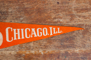 Chicago Felt Pennant Vintage Orange Illinois Wall Hanging Decor - Eagle's Eye Finds