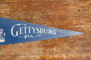 Gettysburg Pennsylvania Felt Pennant Vintage Blue Wall Decor - Eagle's Eye Finds