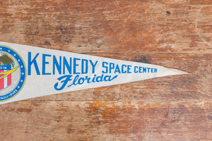 Kennedy Space Center Florida Felt Pennant Vintage White Decor Apollo 16 - Eagle's Eye Finds