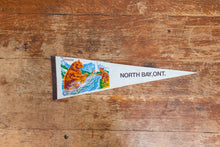 Load image into Gallery viewer, North Bay ON Canada Felt Pennant Vintage White Wall Decor - Eagle&#39;s Eye Finds
