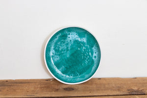 Blue Ceramic Rimmed Dish Vintage Pottery Candy, Ring, or Soap Dish - Eagle's Eye Finds
