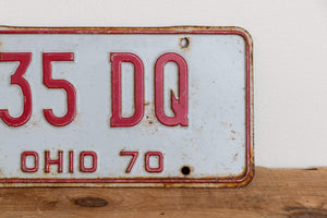 35 DQ Ohio 1970 License Plate Vintage Wall Hanging Decor - Eagle's Eye Finds