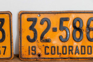 Colorado 1957 License Plate Pair Vintage Wall Hanging Decor - Eagle's Eye Finds