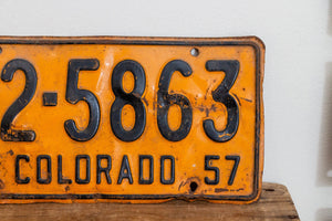 Colorado 1957 License Plate Pair Vintage Wall Hanging Decor - Eagle's Eye Finds