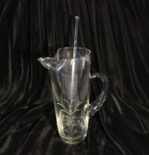Load image into Gallery viewer, Midcentury Cocktail Pitcher Vintage Etched Wheat Drink Barware Pitcher - Eagle&#39;s Eye Finds
