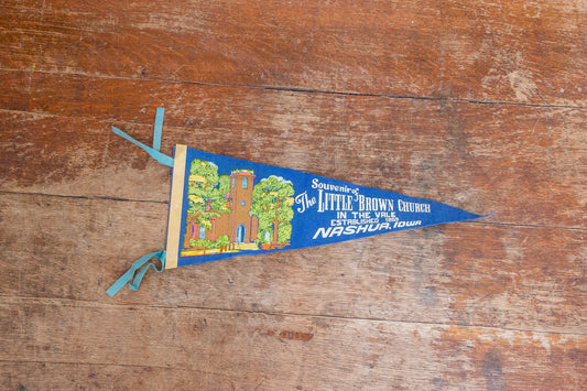 Nashua Iowa Blue Felt Pennant Vintage Wall Decor - Eagle's Eye Finds