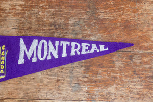Montreal Quebec Canada Vintage Purple Felt Pennant - Eagle's Eye Finds