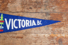 Load image into Gallery viewer, Victoria BC Canada Felt Pennant Vintage Blue Wall Art Decor - Eagle&#39;s Eye Finds
