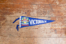 Load image into Gallery viewer, Victoria BC Canada Felt Pennant Vintage Blue Wall Art Decor - Eagle&#39;s Eye Finds
