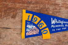 Load image into Gallery viewer, Whiteface Mountain 1960 New York Blue Felt Pennant Vintage Wall Decor - Eagle&#39;s Eye Finds
