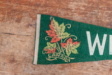 Load image into Gallery viewer, Windsor Ontario Canada Green Felt Pennant Vintage Maple Leaf Wall Decor - Eagle&#39;s Eye Finds
