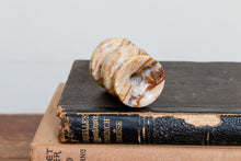 Load image into Gallery viewer, Small Marble Pedestal Brown Vintage Stone Crystal Egg or Sphere Stand - Eagle&#39;s Eye Finds
