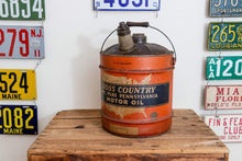 Load image into Gallery viewer, Sears Cross Country Oil Can Vintage 5 Gallon Gas and Oil Collectible - Eagle&#39;s Eye Finds
