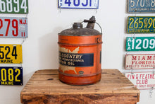 Load image into Gallery viewer, Sears Cross Country Oil Can Vintage 5 Gallon Gas and Oil Collectible - Eagle&#39;s Eye Finds
