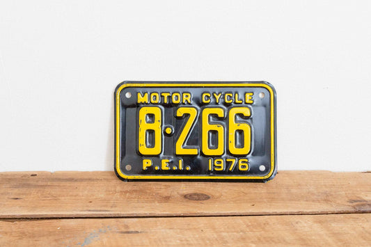 PEI 1976 Motorcycle License Plate Vintage Prince Edward Island Canada Wall Hanging Decor - Eagle's Eye Finds