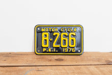 Load image into Gallery viewer, PEI 1976 Motorcycle License Plate Vintage Prince Edward Island Canada Wall Hanging Decor - Eagle&#39;s Eye Finds
