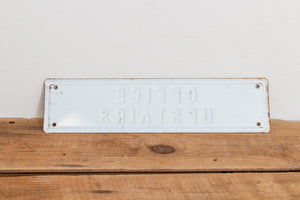 Office Upstairs Sign Vintage Embossed Red and White Wall Hanging Decor - Eagle's Eye Finds