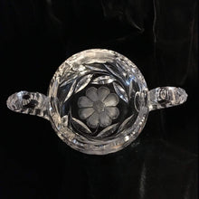Load image into Gallery viewer, Floral Cut Glass Cream and Sugar Vintage Floral Etched Glass - Eagle&#39;s Eye Finds
