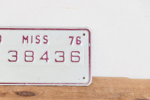 Mississippi 1976 Motorcycle License Plate Vintage Wall Hanging Decor - Eagle's Eye Finds
