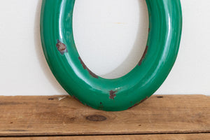 Green Letter O Porcelain Vintage Wall Hanging Decor Metal Initials Name Letter - Eagle's Eye Finds
