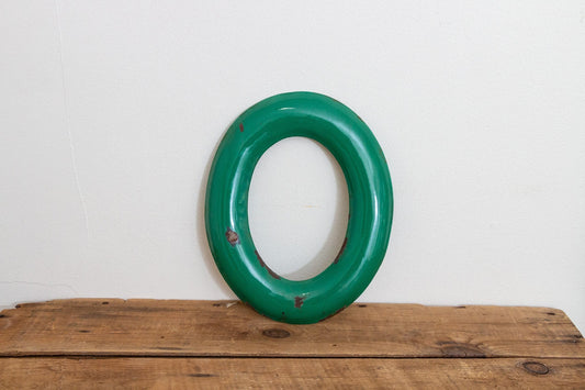 Green Letter O Porcelain Vintage Wall Hanging Decor Metal Initials Name Letter - Eagle's Eye Finds