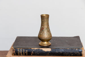 Ornate Little Brass Vase Vintage Incense Holder - Eagle's Eye Finds