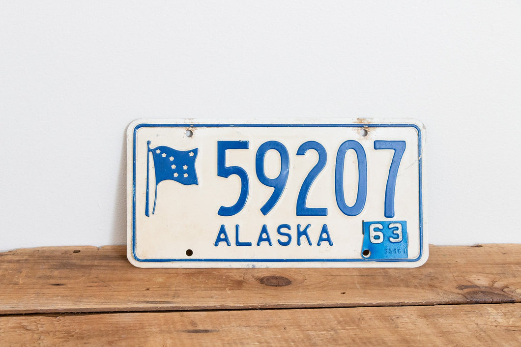 Alaska 1963 License Plate Vintage 1962 Wall Decor - Eagle's Eye Finds