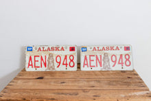 Load image into Gallery viewer, Alaska 1976 License Plate Pair Vintage 1981 Wall Decor - Eagle&#39;s Eye Finds
