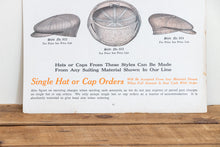 Load image into Gallery viewer, Hat Sample Fabric Advertising Ephemera Vintage 1916 Tailoring Ad Sign - Eagle&#39;s Eye Finds
