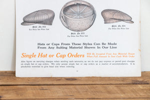 Hat Sample Fabric Advertising Ephemera Vintage 1916 Tailoring Ad Sign - Eagle's Eye Finds