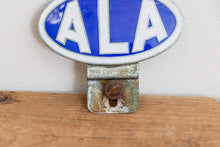 Load image into Gallery viewer, ALA Radiator Badge Vintage Porcelain Enamel Automotive Legal Association - Eagle&#39;s Eye Finds
