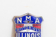 Load image into Gallery viewer, NMA Illinois Radiator Badge Vintage Porcelain National Motorist Association - Eagle&#39;s Eye Finds
