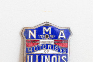 NMA Illinois Radiator Badge Vintage Porcelain National Motorist Association - Eagle's Eye Finds