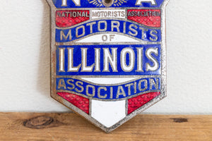 NMA Illinois Radiator Badge Vintage Porcelain National Motorist Association - Eagle's Eye Finds
