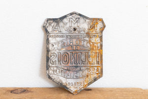 NMA Illinois Radiator Badge Vintage Porcelain National Motorist Association - Eagle's Eye Finds