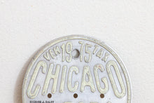 Load image into Gallery viewer, 1975 Chicago Motorcycle Tax Tag Vintage License Plate Auto Collectible - Eagle&#39;s Eye Finds
