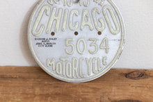 Load image into Gallery viewer, 1975 Chicago Motorcycle Tax Tag Vintage License Plate Auto Collectible - Eagle&#39;s Eye Finds
