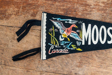 Load image into Gallery viewer, Moosomin Saskachewan Black Felt Pennant Vintage Canada Wall Decor - Eagle&#39;s Eye Finds
