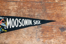 Load image into Gallery viewer, Moosomin Saskachewan Black Felt Pennant Vintage Canada Wall Decor - Eagle&#39;s Eye Finds
