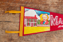 Load image into Gallery viewer, Mark Twain&#39;s Home Missouri Red Felt Pennant Vintage Wall Decor - Eagle&#39;s Eye Finds
