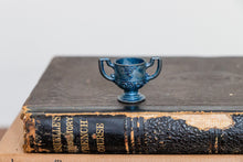 Load image into Gallery viewer, Mini Cup Trophy Vintage Blue Metal - Eagle&#39;s Eye Finds
